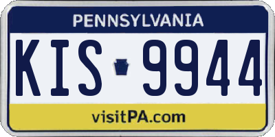 PA license plate KIS9944