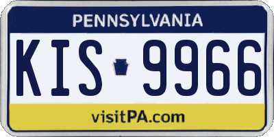 PA license plate KIS9966