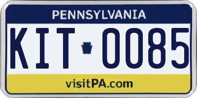 PA license plate KIT0085