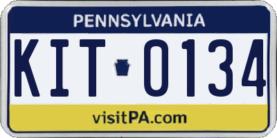 PA license plate KIT0134