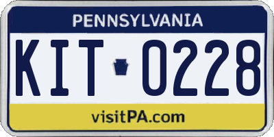PA license plate KIT0228