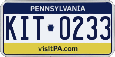 PA license plate KIT0233