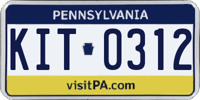 PA license plate KIT0312