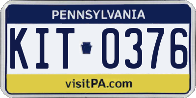PA license plate KIT0376