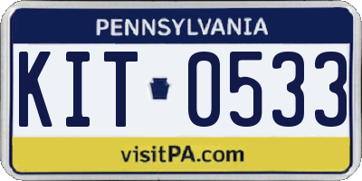 PA license plate KIT0533