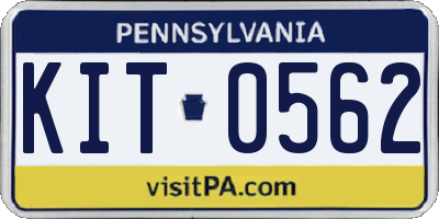 PA license plate KIT0562