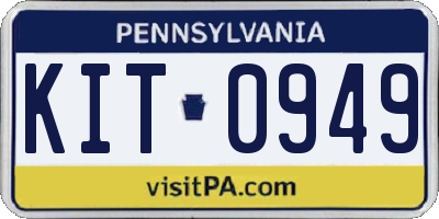 PA license plate KIT0949