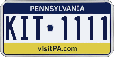 PA license plate KIT1111