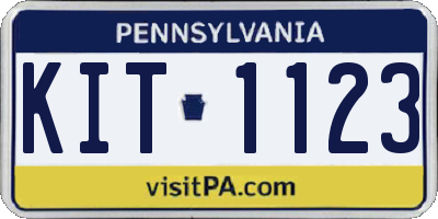 PA license plate KIT1123