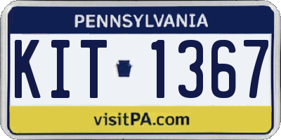 PA license plate KIT1367