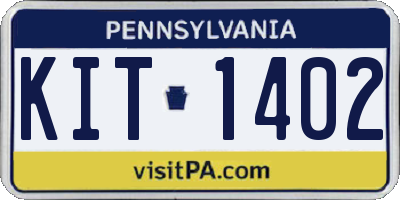 PA license plate KIT1402
