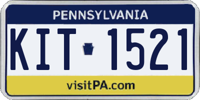 PA license plate KIT1521
