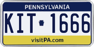 PA license plate KIT1666