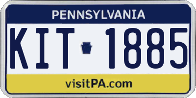 PA license plate KIT1885