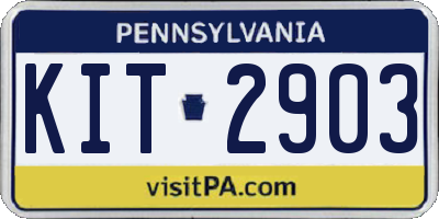 PA license plate KIT2903