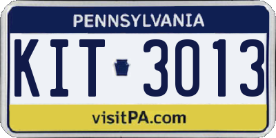 PA license plate KIT3013