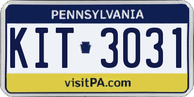 PA license plate KIT3031