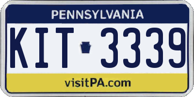 PA license plate KIT3339