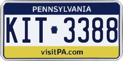 PA license plate KIT3388