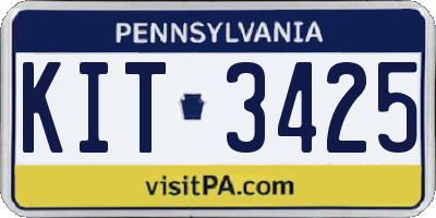 PA license plate KIT3425