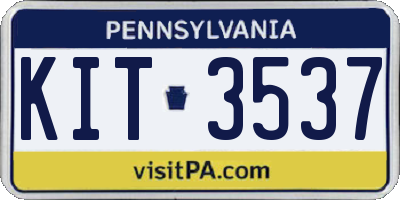 PA license plate KIT3537