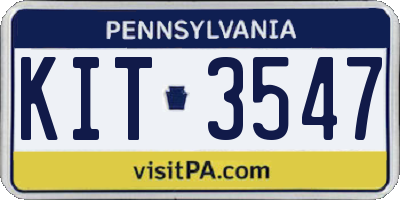 PA license plate KIT3547