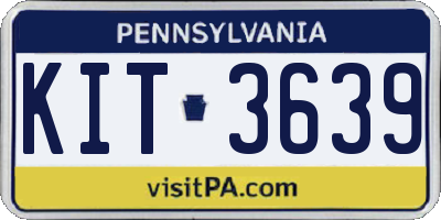PA license plate KIT3639