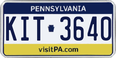 PA license plate KIT3640