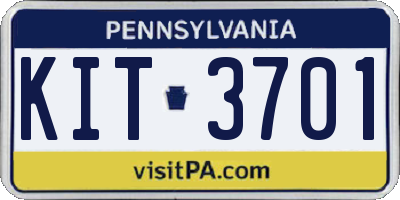 PA license plate KIT3701