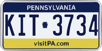 PA license plate KIT3734