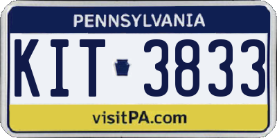 PA license plate KIT3833