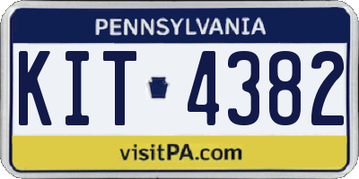PA license plate KIT4382