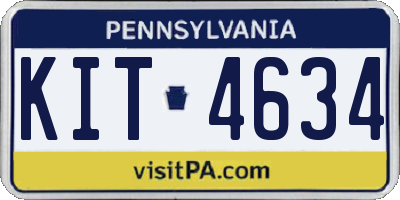 PA license plate KIT4634