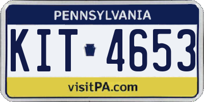 PA license plate KIT4653