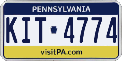 PA license plate KIT4774