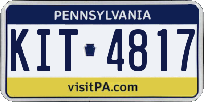 PA license plate KIT4817