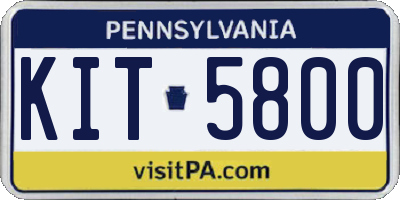 PA license plate KIT5800