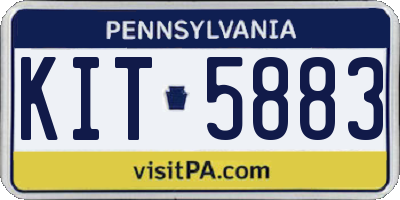 PA license plate KIT5883