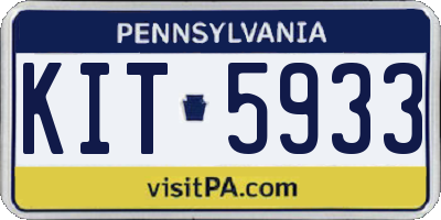 PA license plate KIT5933