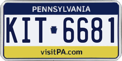 PA license plate KIT6681