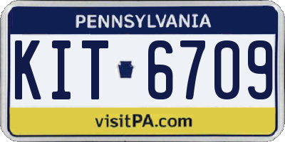 PA license plate KIT6709