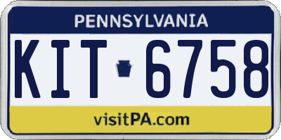 PA license plate KIT6758