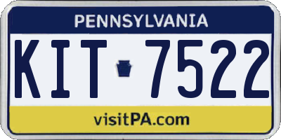 PA license plate KIT7522