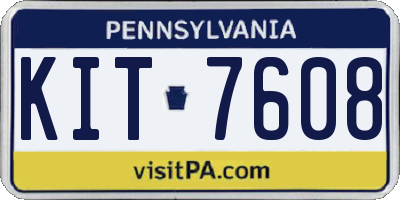 PA license plate KIT7608