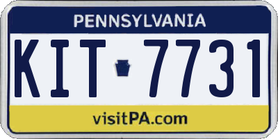 PA license plate KIT7731
