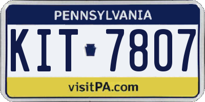 PA license plate KIT7807