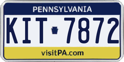 PA license plate KIT7872