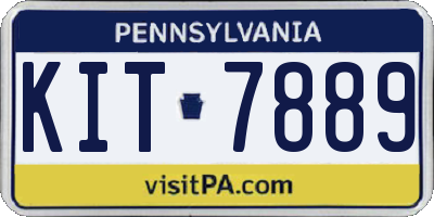PA license plate KIT7889