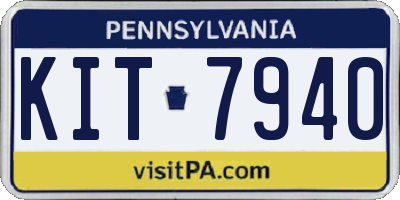 PA license plate KIT7940