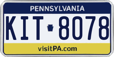 PA license plate KIT8078